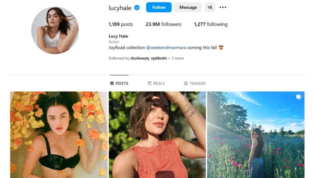 Lucy Hale Instagram Profile